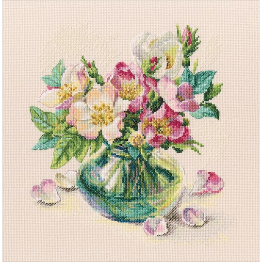 RTO Tender Briar Flowers Counted Cross Stitch Kit